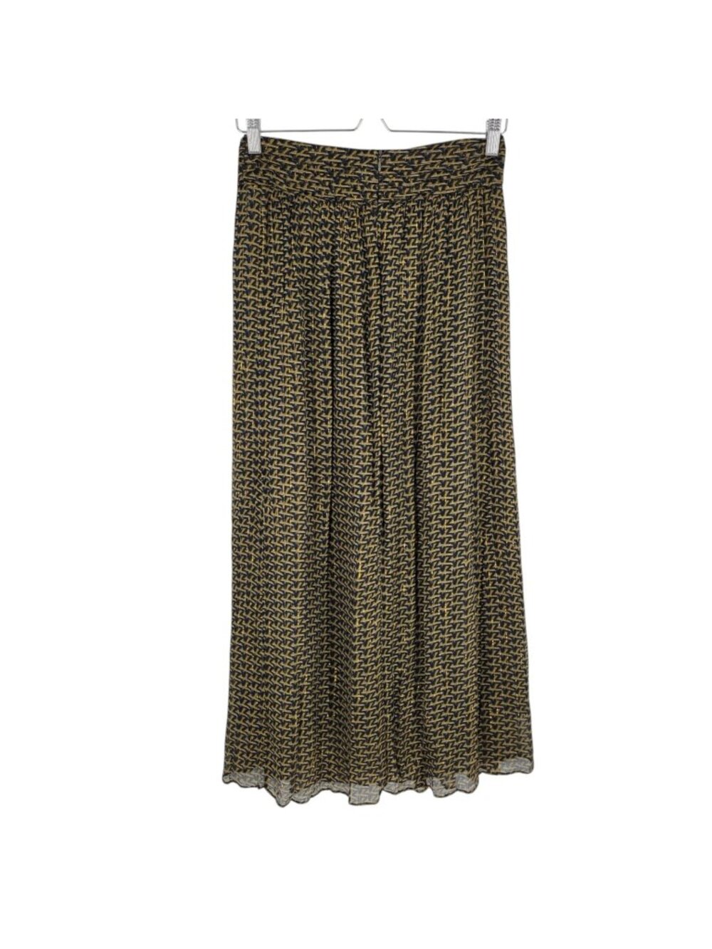 Zadig & Voltaire Jade Chiffon ZV Skirt 38 Rock Chic boho Luxe metallic Parisian - Picture 3 of 9